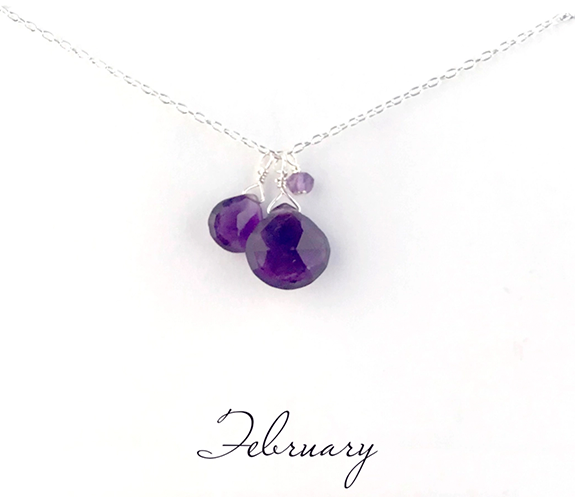 Amethyst Sterling Silver February Birthstone Necklace - Susan Roberts